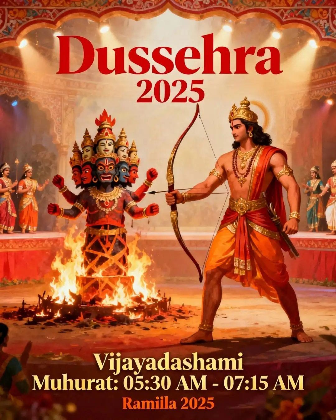 Dussehra(Vijayadashami) 2025: Puja Muhurat, Ramlila & Rituals