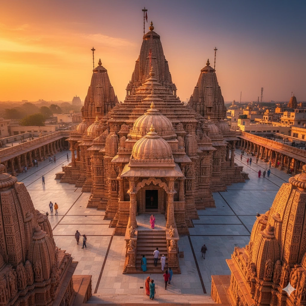 The architectural splendor of Krishna Janmasthan .