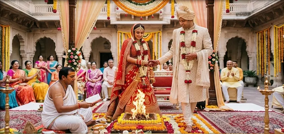 Traditional Indian wedding ceremony